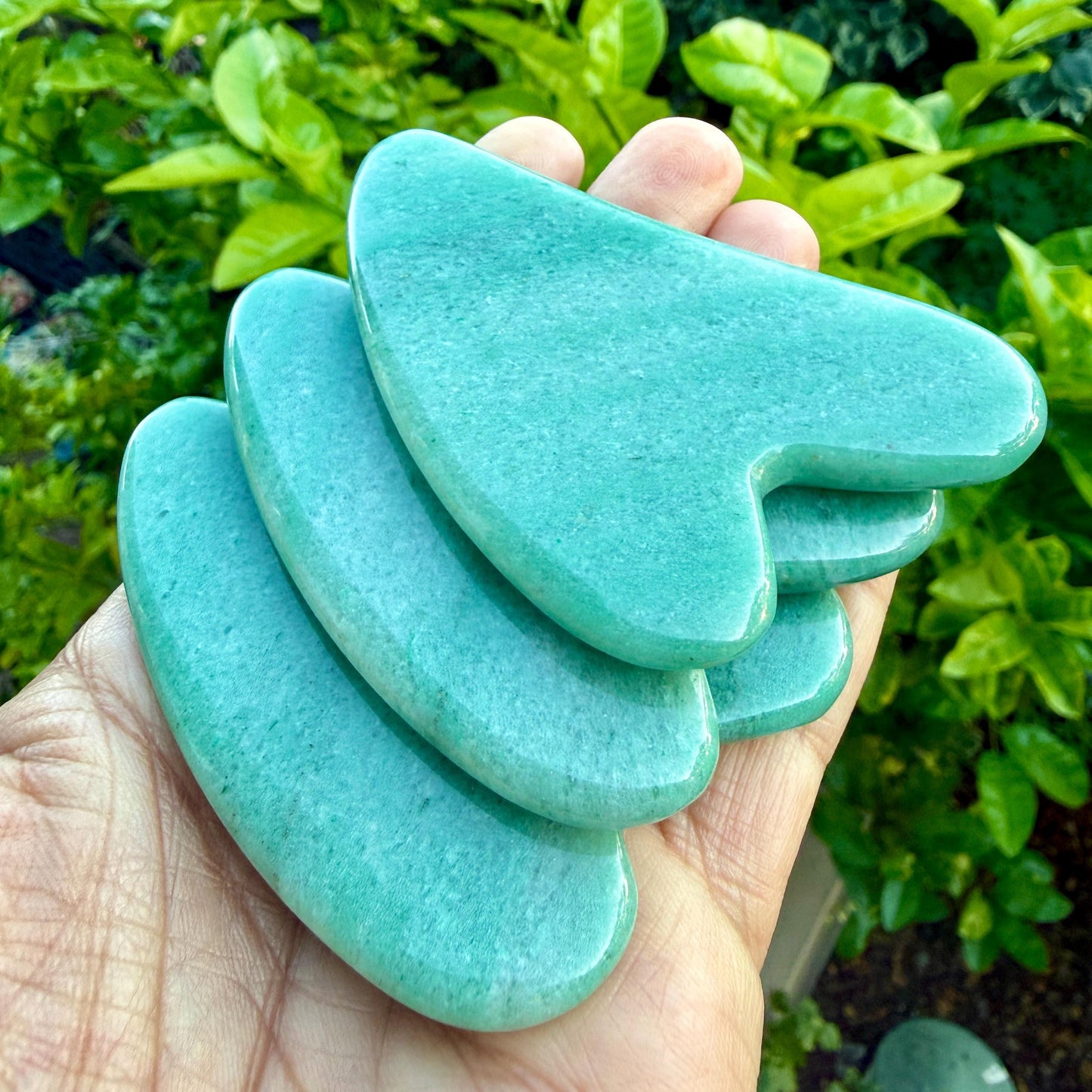 Gua Sha Green Aventurine Facial Massage Tool for Glow, Lymphatic Drainage, Skin Sculpting