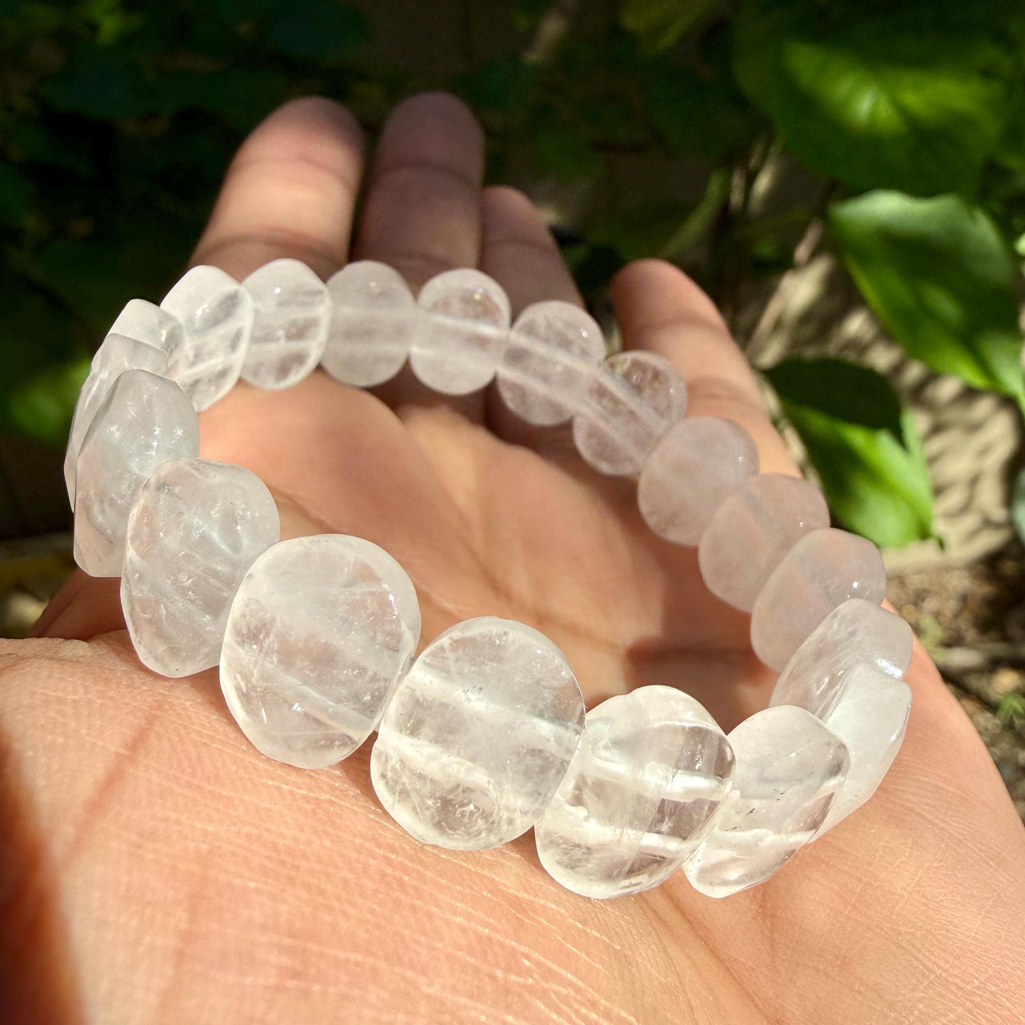 Clear Crystal Quartz Bracelet • Faceted Oval Crystal, Master Healer Stone