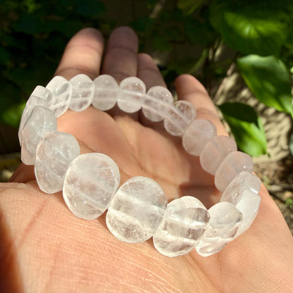 Clear Crystal Quartz Bracelet • Faceted Oval Crystal, Master Healer Stone