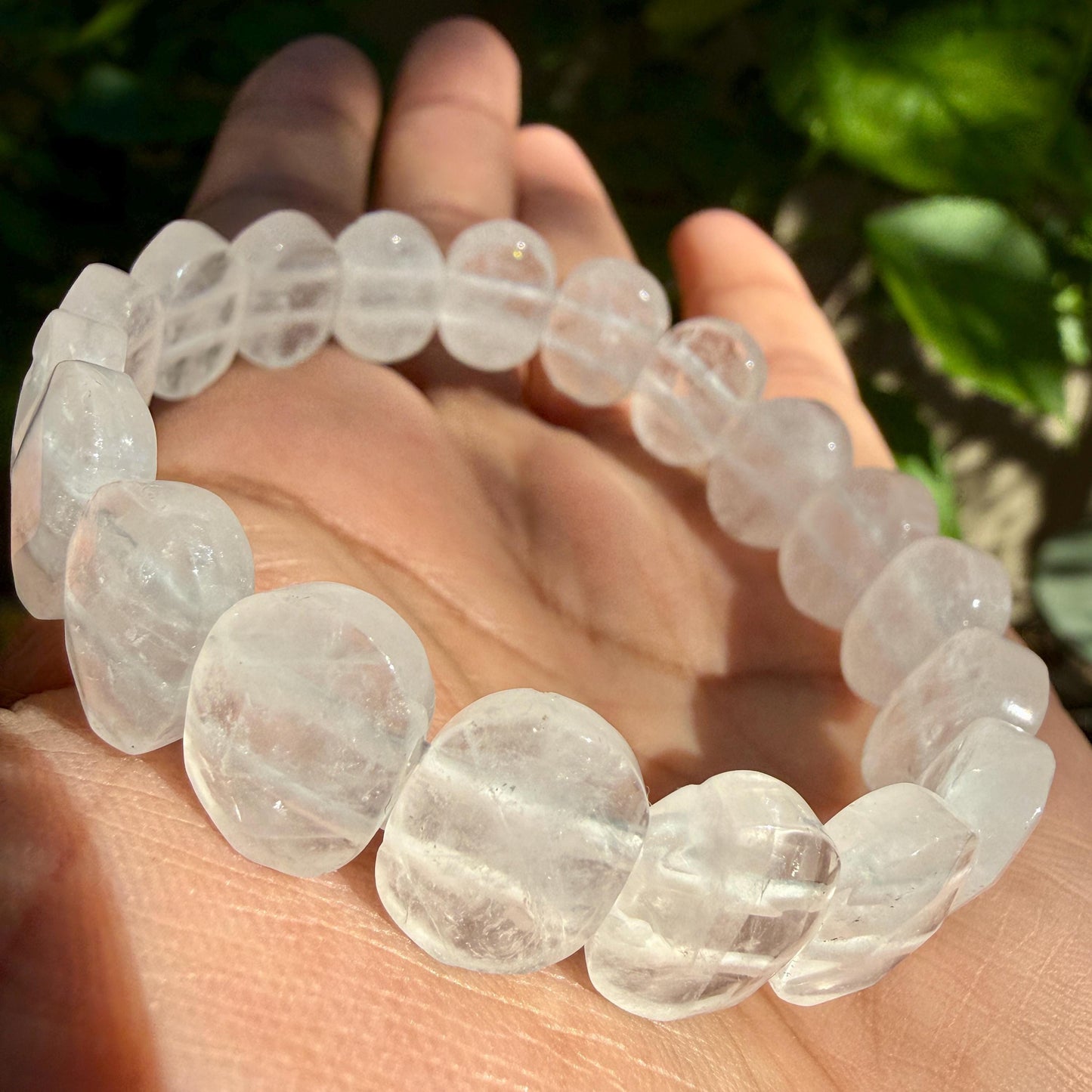 Clear Crystal Quartz Bracelet • Faceted Oval Crystal, Master Healer Stone