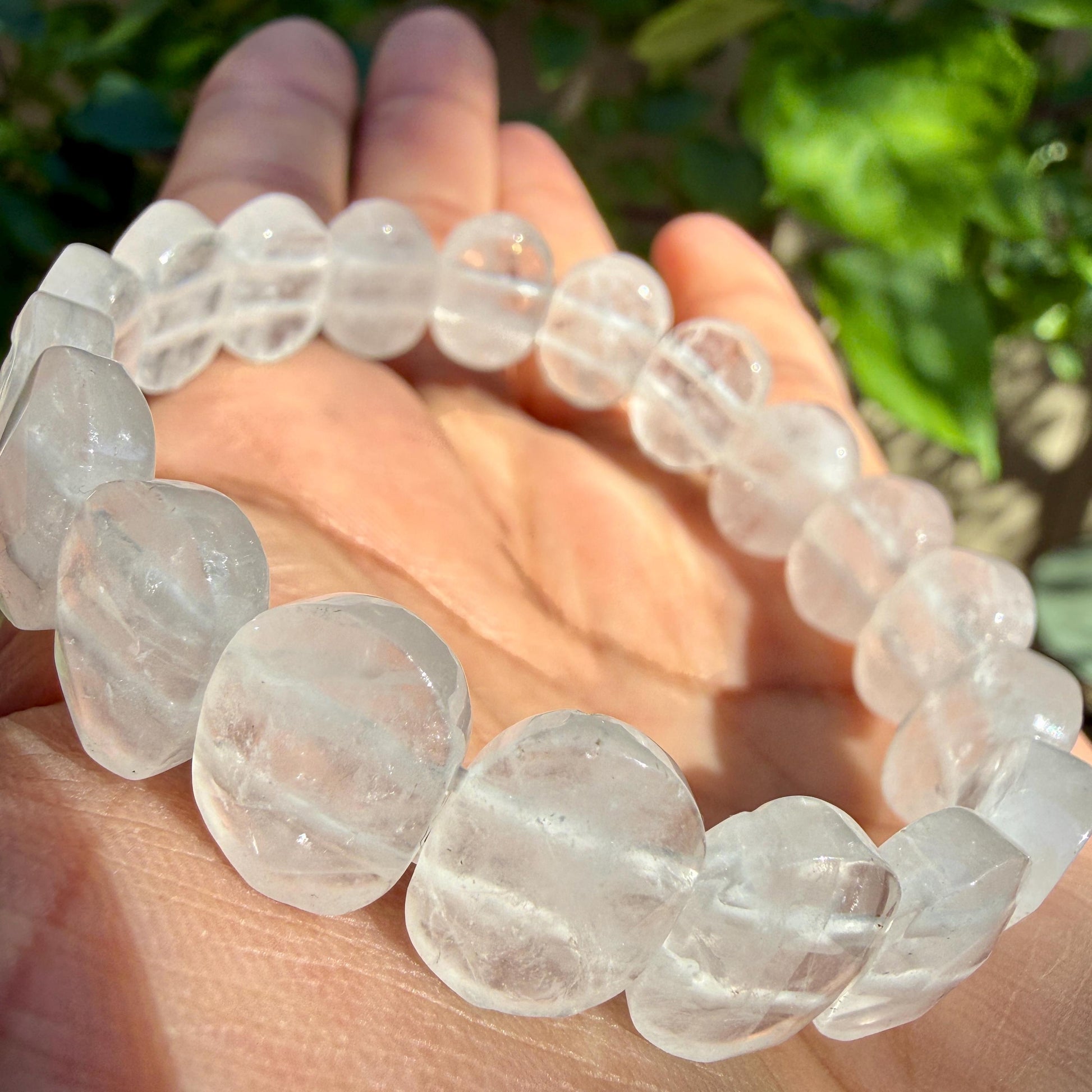Clear Crystal Quartz Bracelet • Faceted Oval Crystal, Master Healer Stone