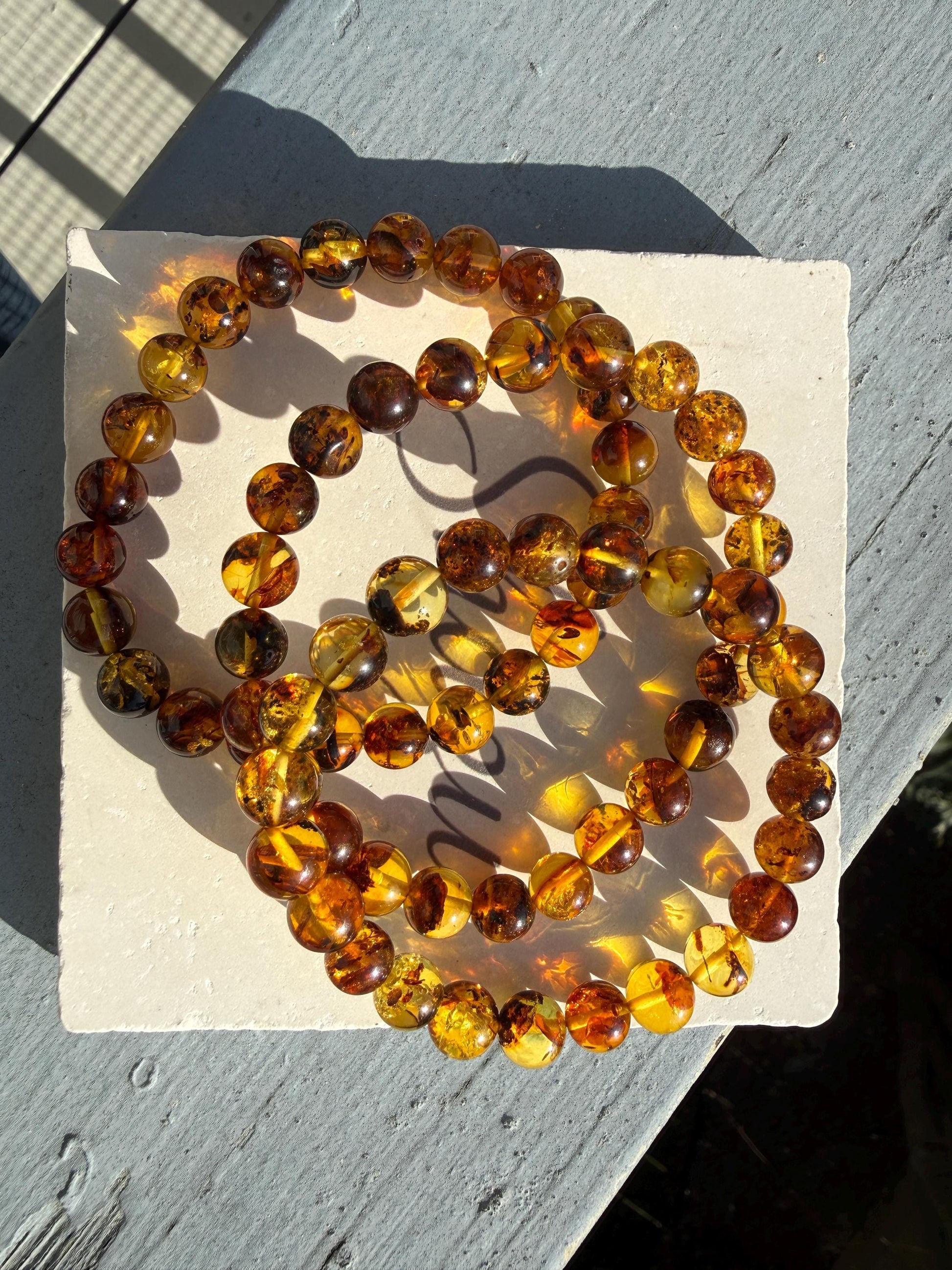 Authentic Baltic Amber Bracelet - Flower Amber Jewelry Gift for Her
