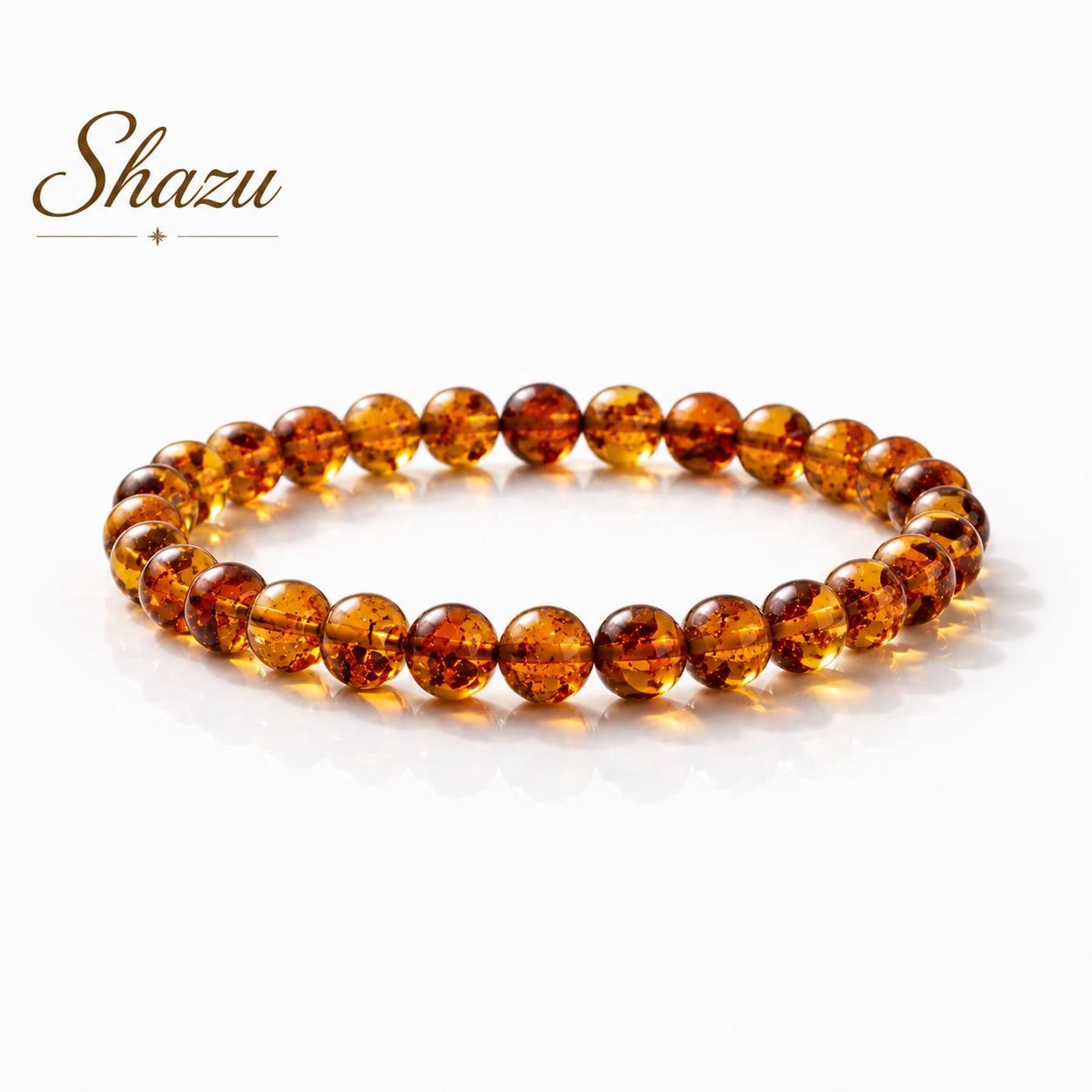 Authentic Baltic Amber Bracelet - Flower Amber Jewelry Gift for Her