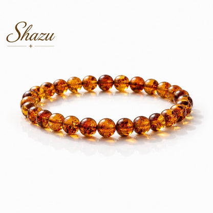 Authentic Baltic Amber Bracelet - Flower Amber Jewelry Gift for Her