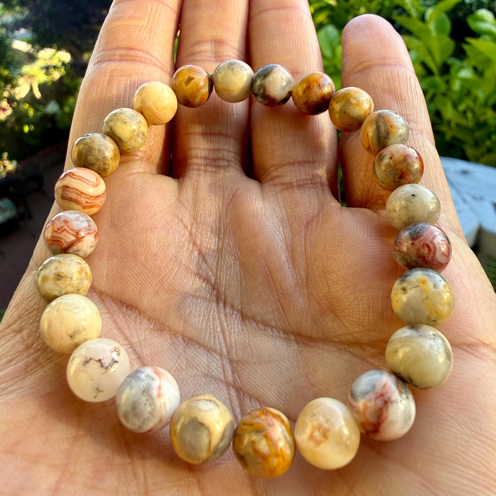 Crazy Lace Agate Bracelet–Crystal for Joy, Balance & Positive Energy