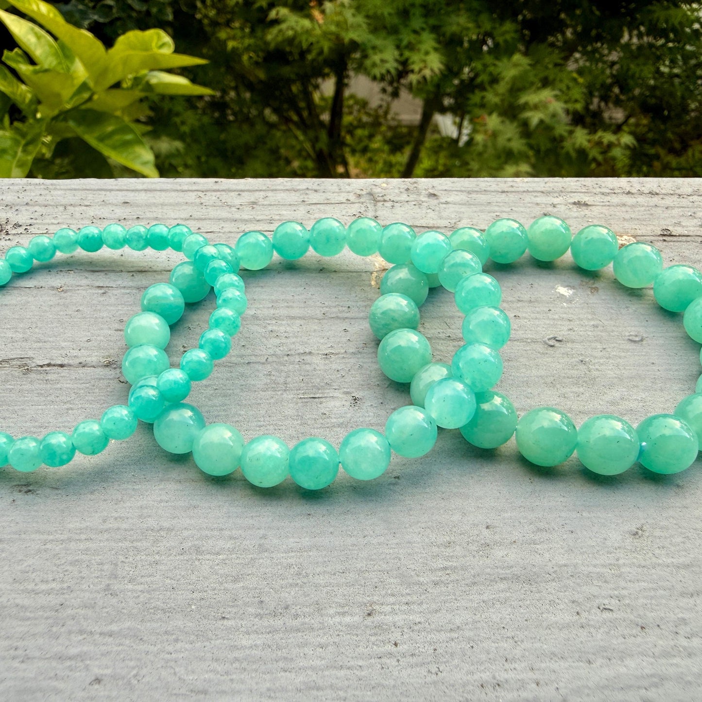 AAA Aqua Blue Peruvian Amazonite Bracelet – Natural Crystal Bracelet for Balance, Communication & Positive Energy