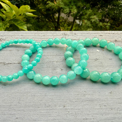 AAA Aqua Blue Peruvian Amazonite Bracelet – Natural Crystal Bracelet for Balance, Communication & Positive Energy