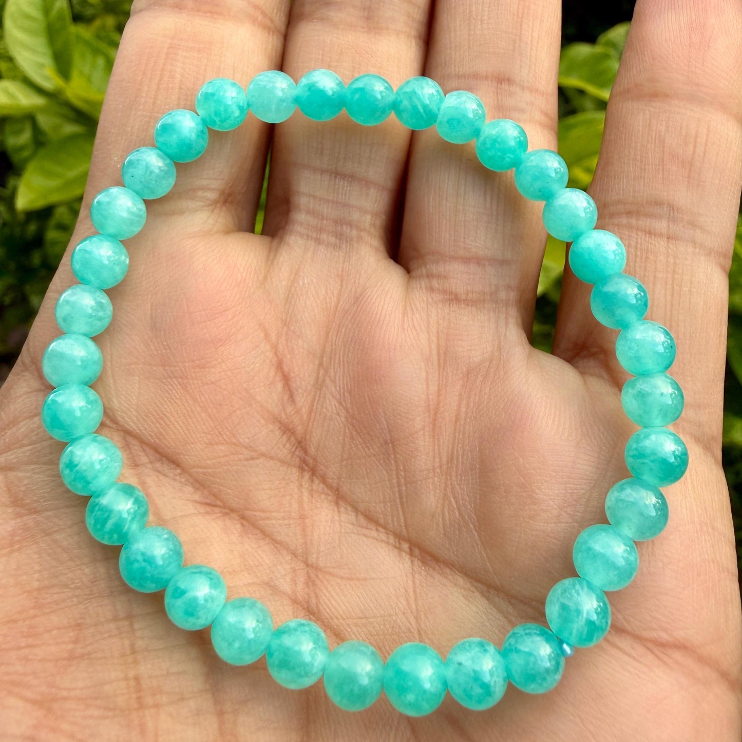 AAA Aqua Blue Peruvian Amazonite Bracelet – Natural Crystal Bracelet for Balance, Communication & Positive Energy