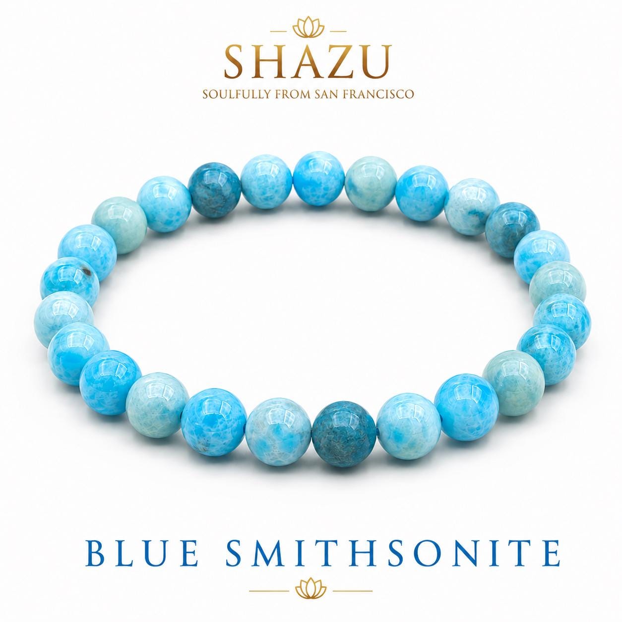 AAA Blue Smithsonite Bracelet – Natural Crystal Bracelet for Calm, Communication & Emotional Harmony
