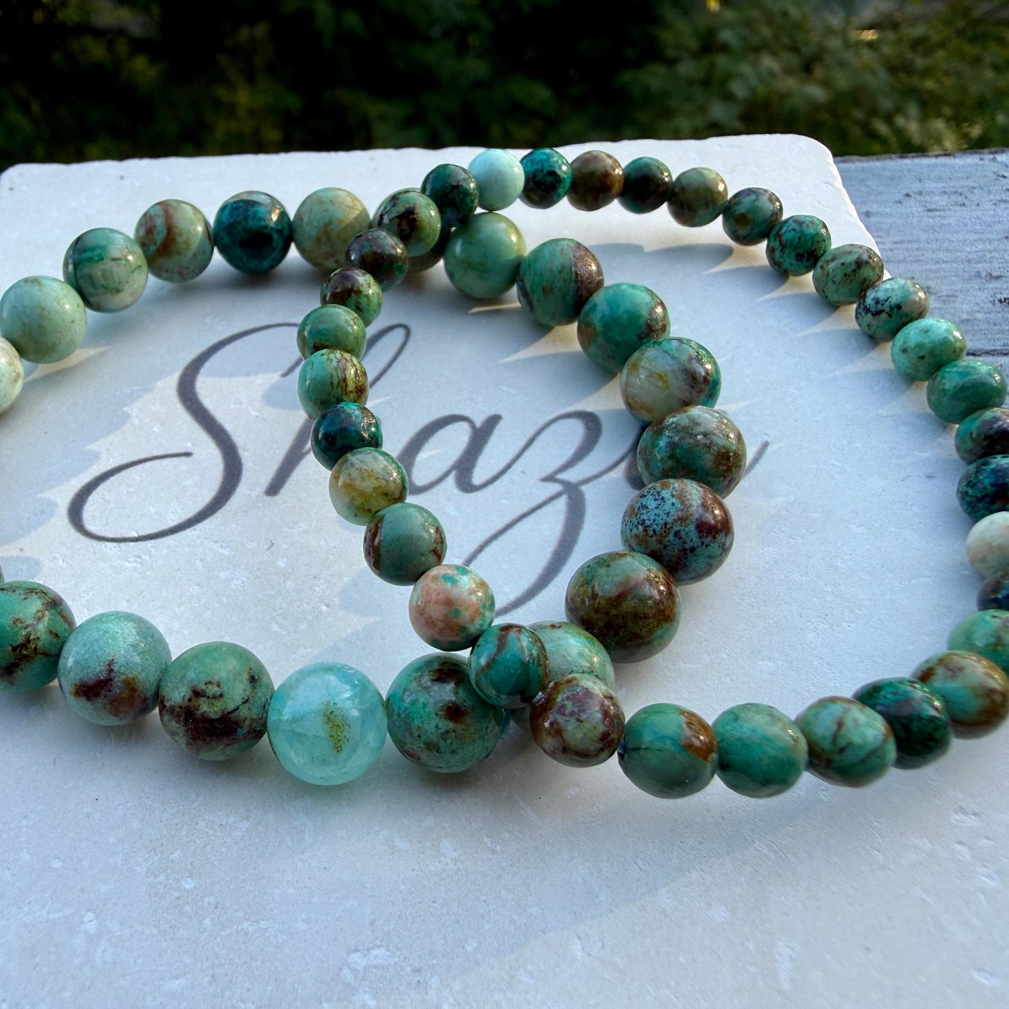 AAA African Turquoise Bead Bracelet – Natural South African Jasper Bracelet for Transformation, Growth & Positive Change