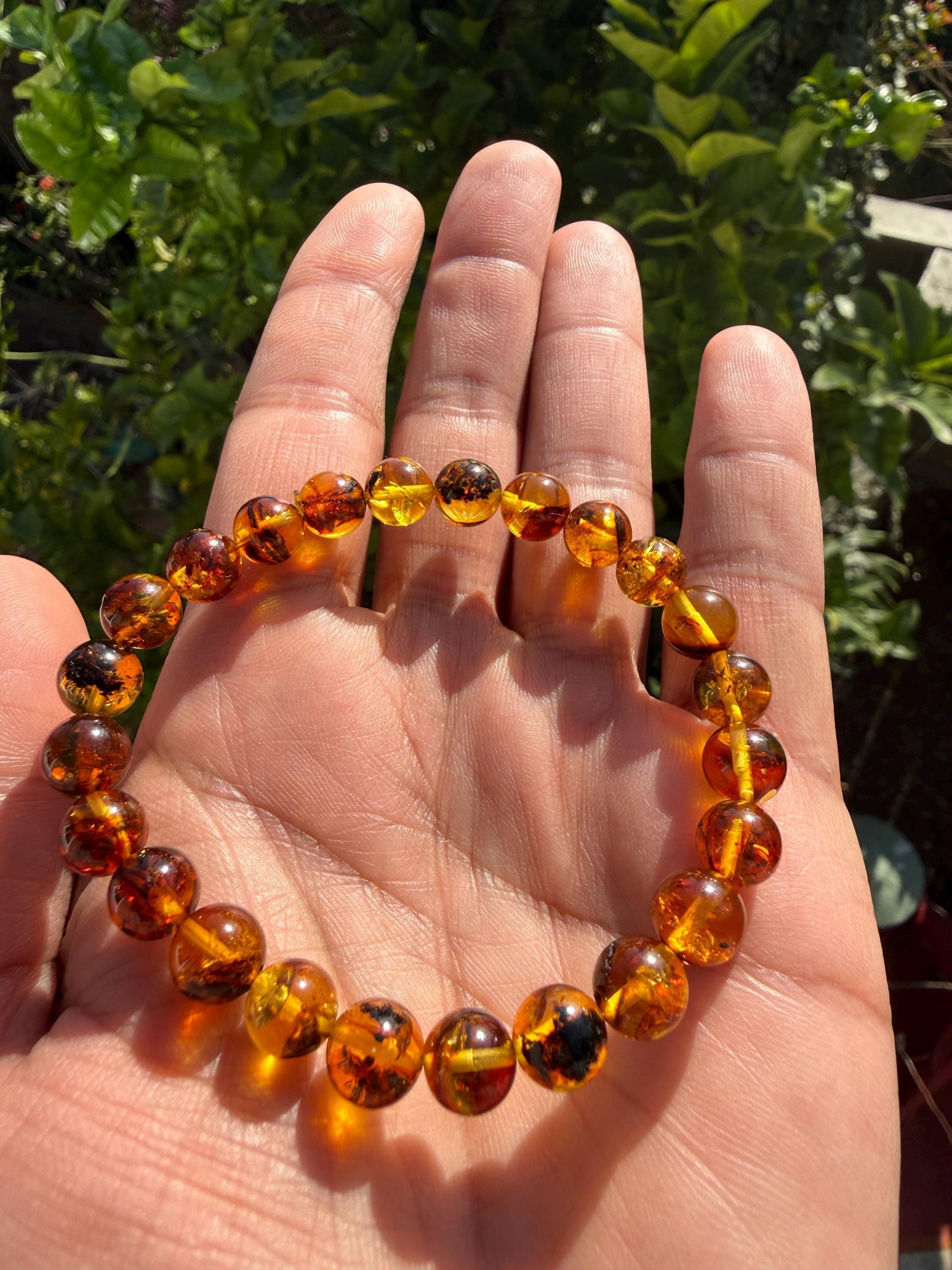 Authentic Baltic Amber Bracelet - Flower Amber Jewelry Gift for Her