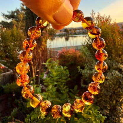 Authentic Baltic Amber Bracelet - Flower Amber Jewelry Gift for Her