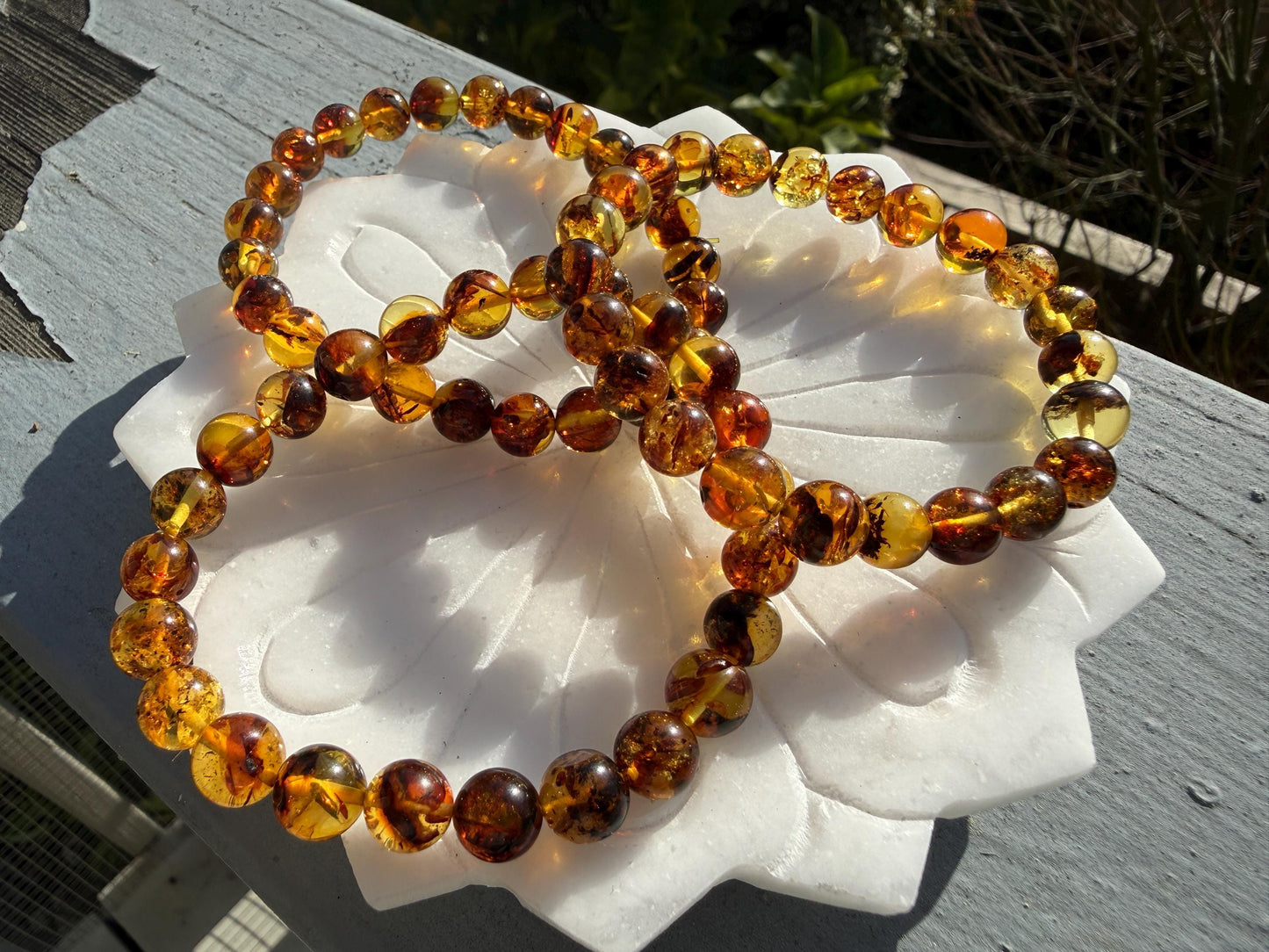 Authentic Baltic Amber Bracelet - Flower Amber Jewelry Gift for Her