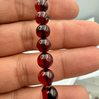 Authentic Red Baltic Amber Bracelet – Genuine Baltic Amber Jewelry | 6MM Unisex Bracelet