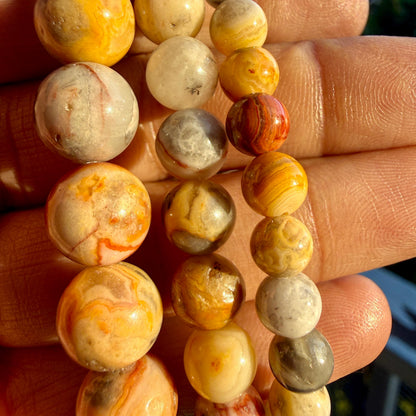 Crazy Lace Agate Bracelet–Crystal for Joy, Balance & Positive Energy