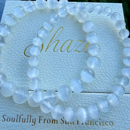 Selenite Bracelet – Crystal for Cleansing, Peace & Spiritual Clarity