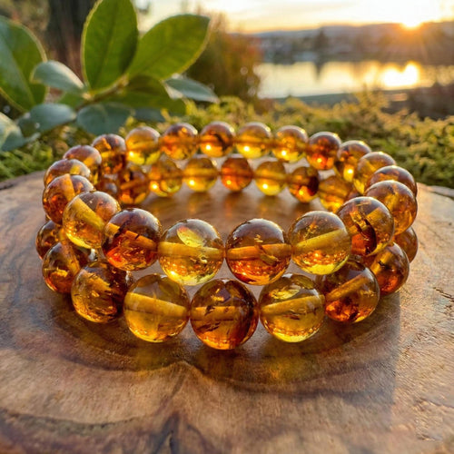 Authentic Baltic Amber Bracelet - Flower Amber Jewelry Gift for Her