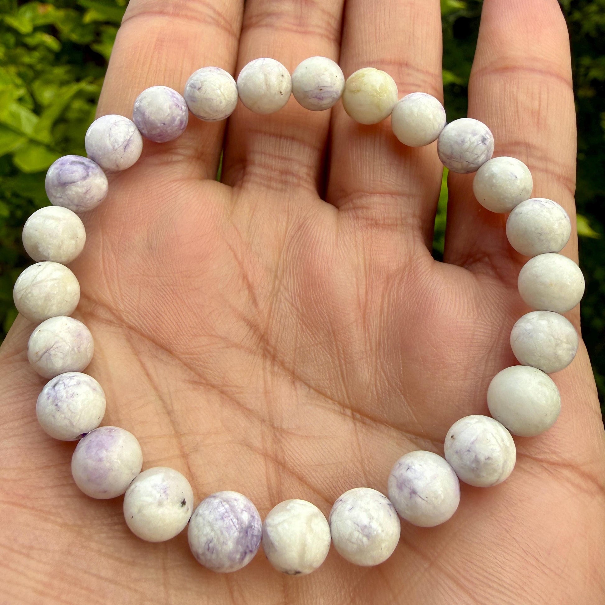 AAA Tiffany Stone Bracelet – Purple Opal Fluorite Crystal Bracelet for Intuition, Transformation & Spiritual Growth
