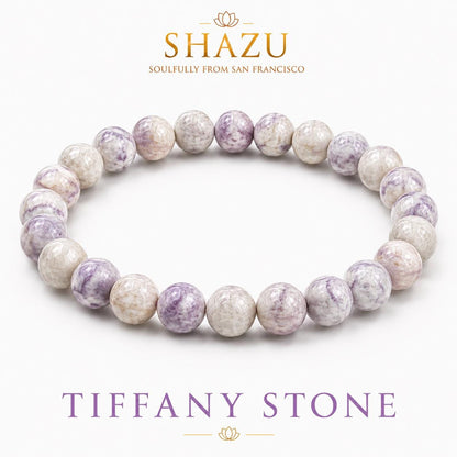AAA Tiffany Stone Bracelet – Purple Opal Fluorite Crystal Bracelet for Intuition, Transformation & Spiritual Growth