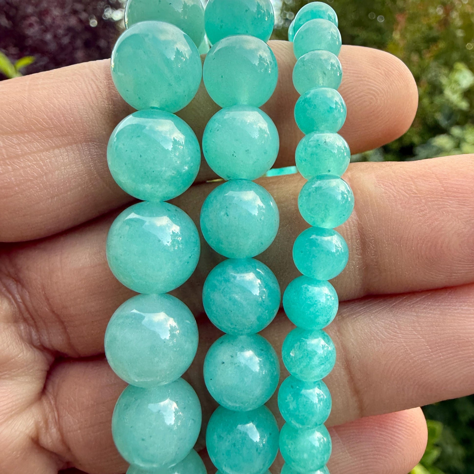 AAA Aqua Blue Peruvian Amazonite Bracelet – Natural Crystal Bracelet for Balance, Communication & Positive Energy