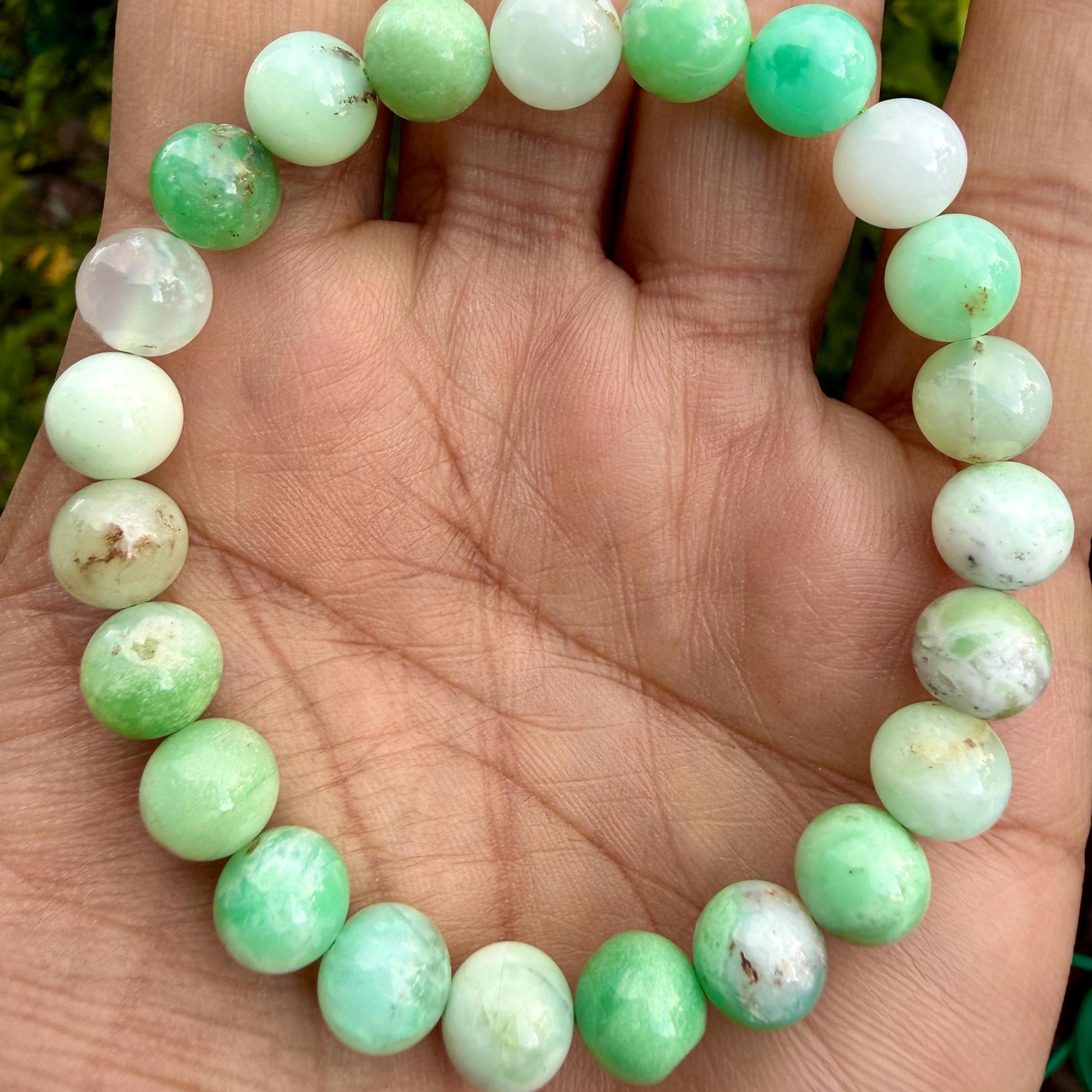 AAA Chrysoprase Bracelet – Natural Crystal Bracelet for Abundance, Joy & Heart Chakra Growth
