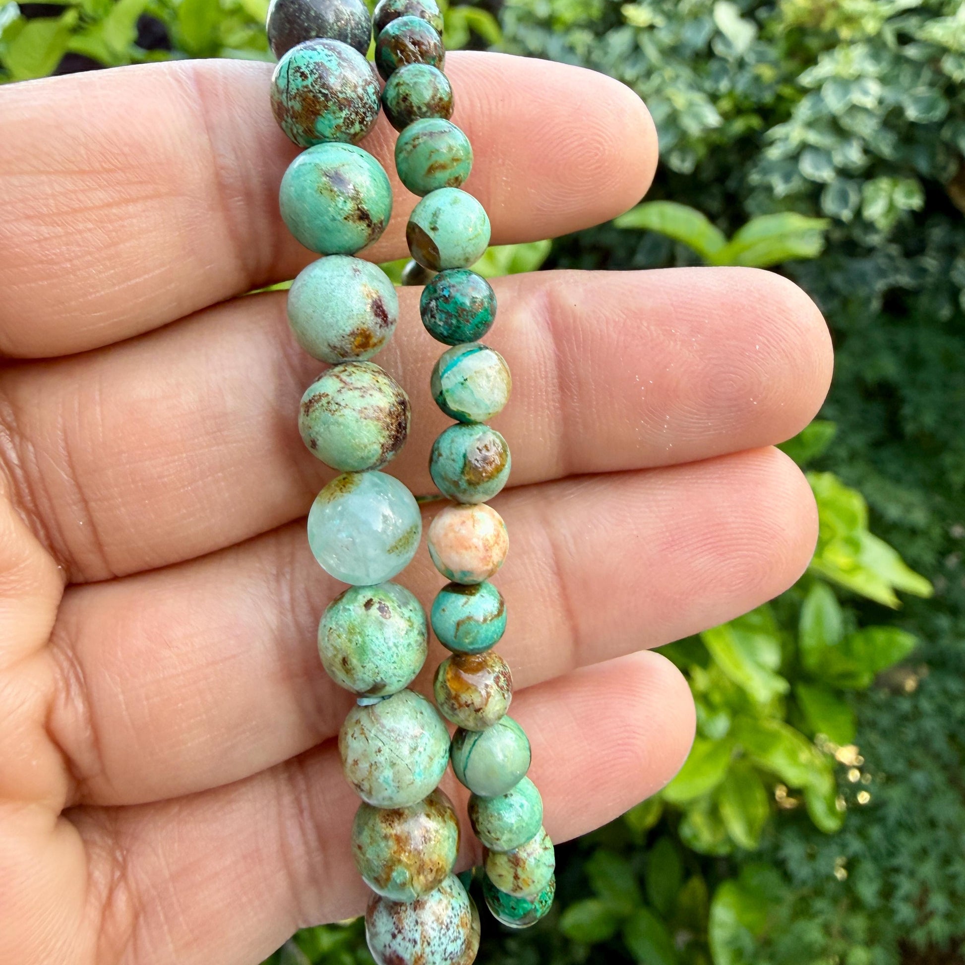 AAA African Turquoise Bead Bracelet – Natural South African Jasper Bracelet for Transformation, Growth & Positive Change