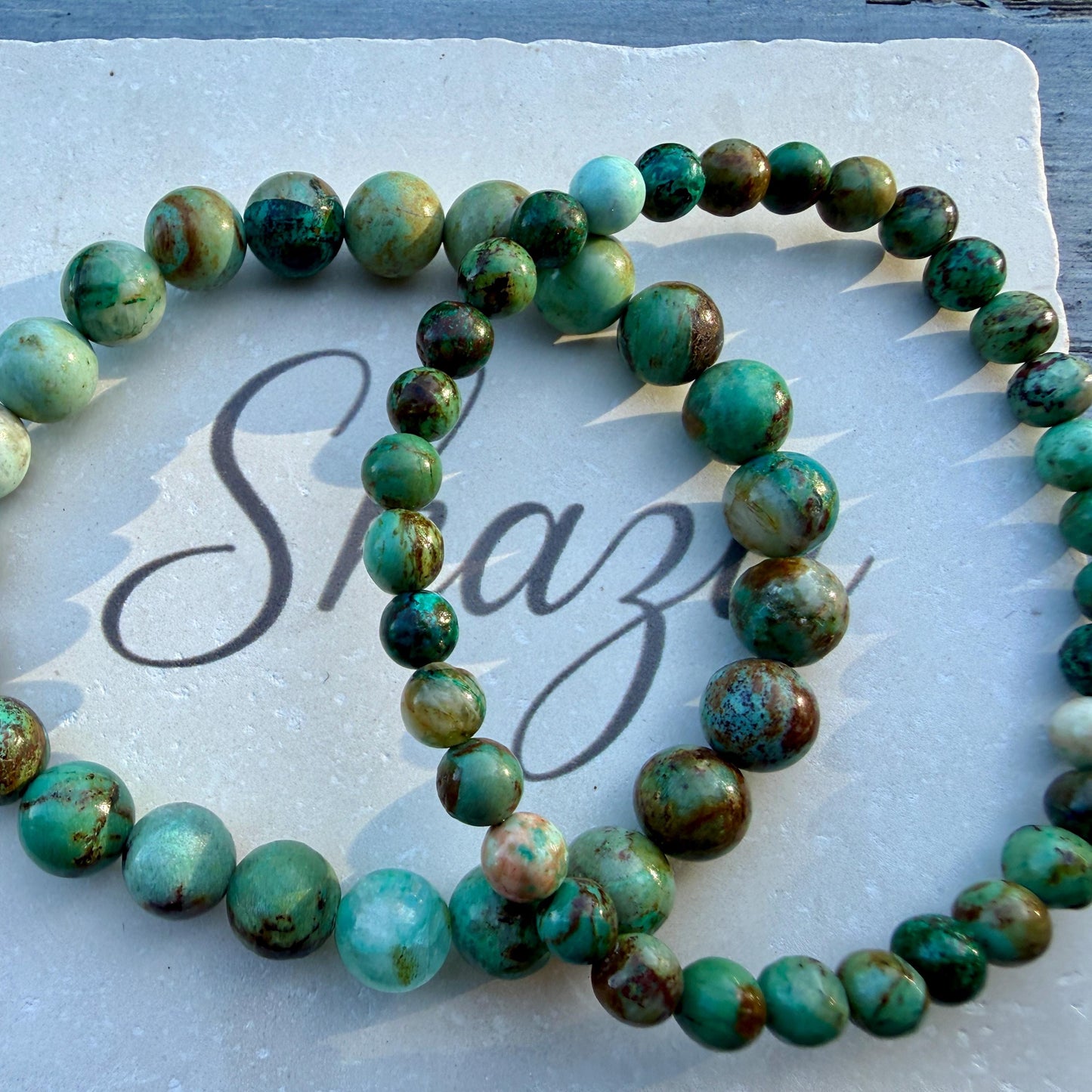 AAA African Turquoise Bead Bracelet – Natural South African Jasper Bracelet for Transformation, Growth & Positive Change
