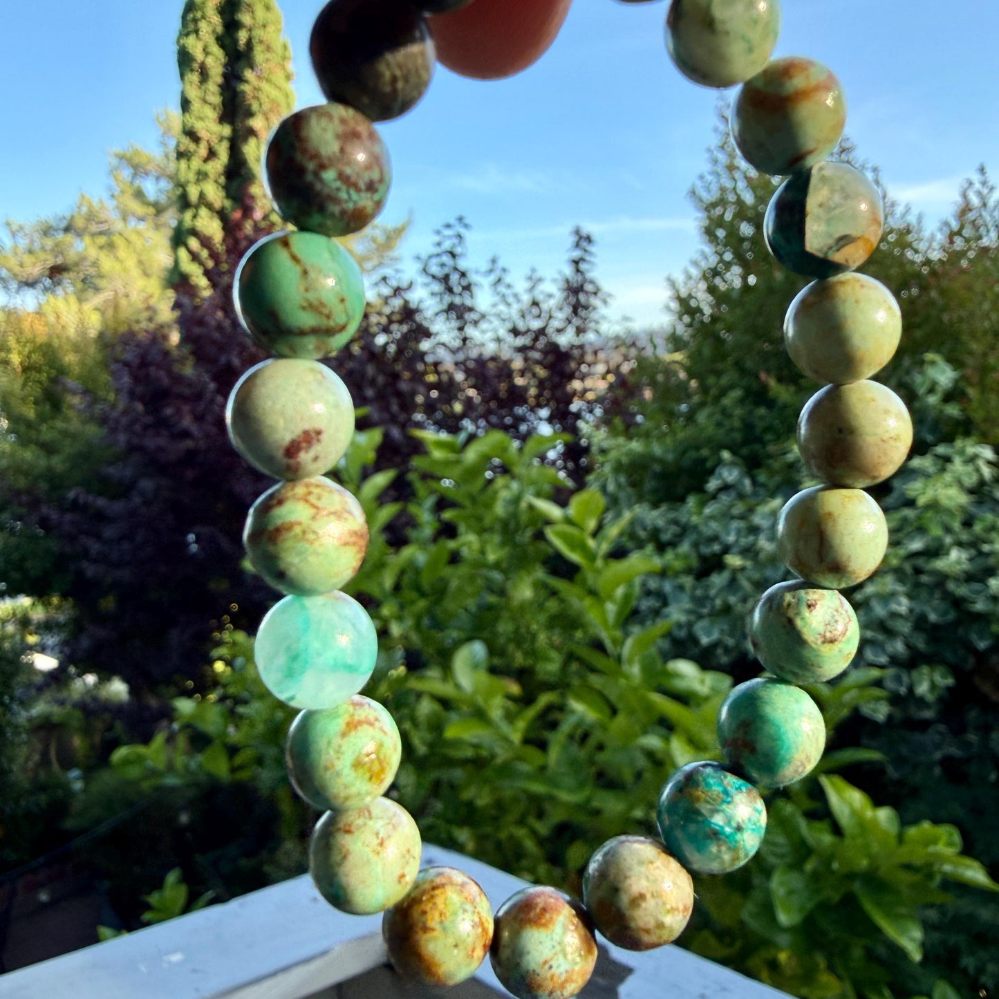 AAA African Turquoise Bead Bracelet – Natural South African Jasper Bracelet for Transformation, Growth & Positive Change