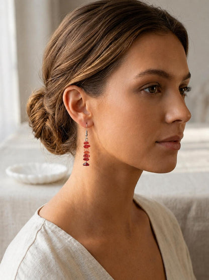 Carnelian Earrings — Warm Spark