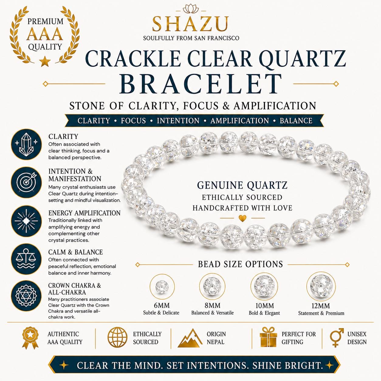 Crackle Quartz Bracelet — Fire and Ice