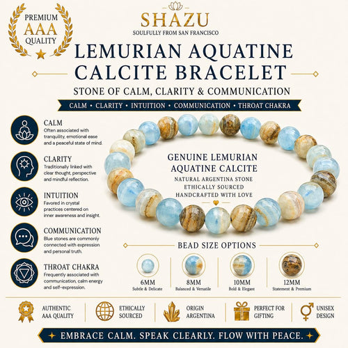 Aquatine Calcite Bracelet — Sea Quiet