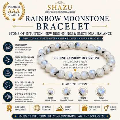 Rainbow Moonstone Bracelet — Soft Light