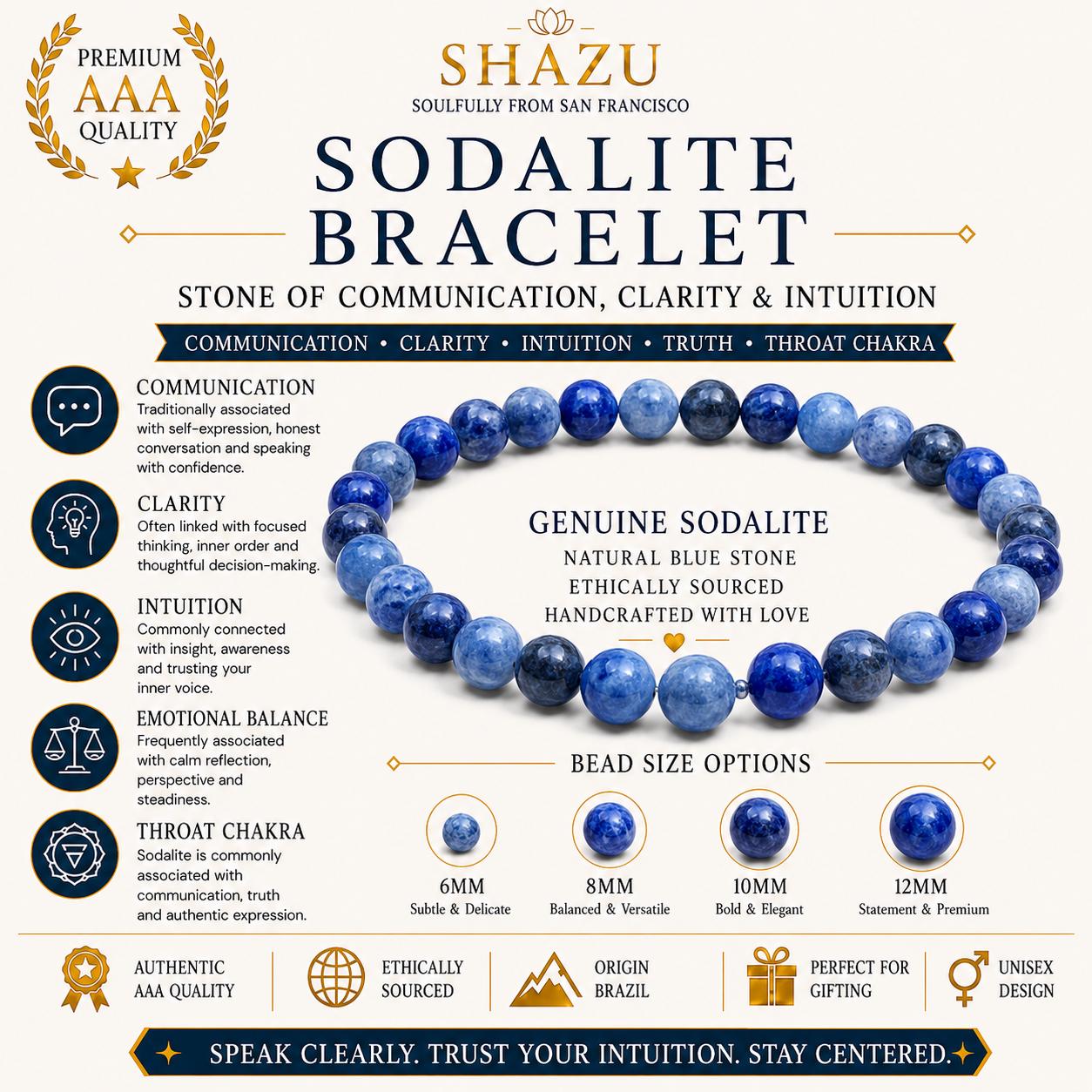 Sodalite Bracelet — Clear Mind
