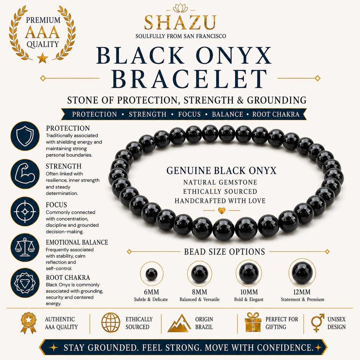 Black Onyx Bracelet — Grounded Calm