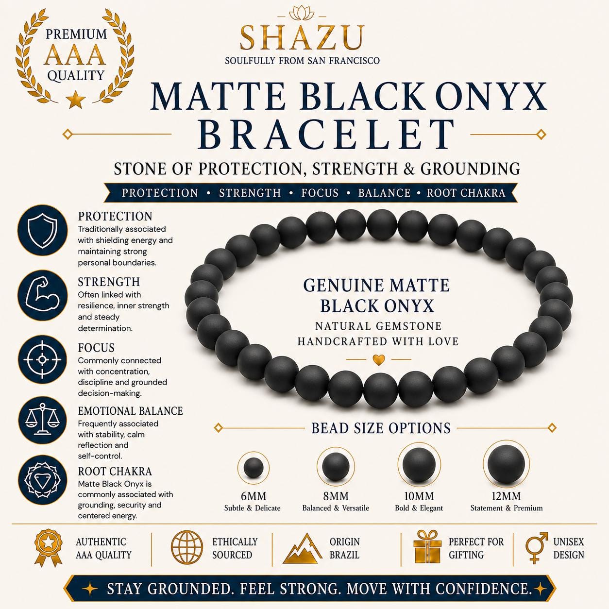 Matte Black Onyx Bracelet — Quiet Ground