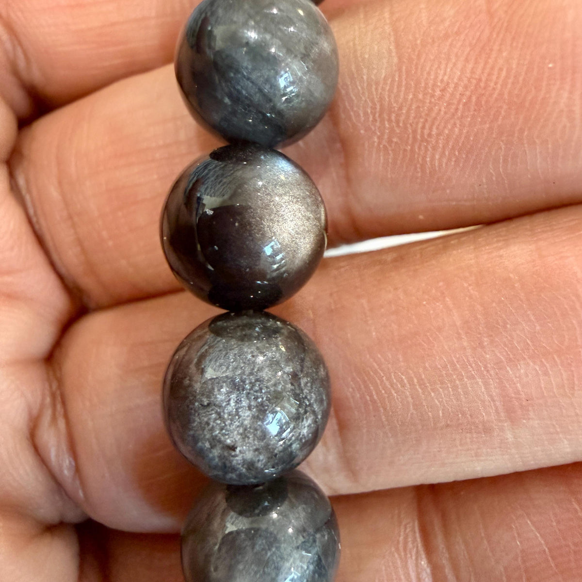 Silver Sheen Obsidian Bracelet — Grounding & Protection
