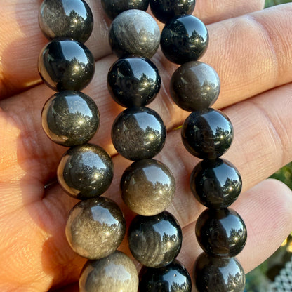Silver Sheen Obsidian Bracelet — Grounding & Protection