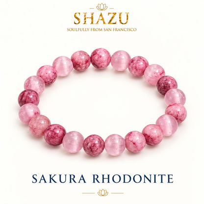 Sakura Rhodonite Bracelet — Love & Compassion