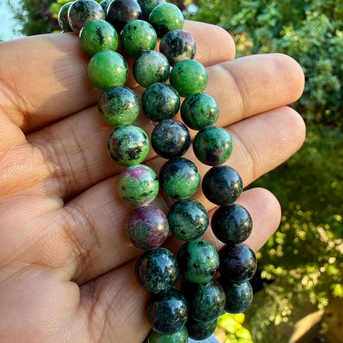 Ruby Zoisite Bracelet — Love & Courage