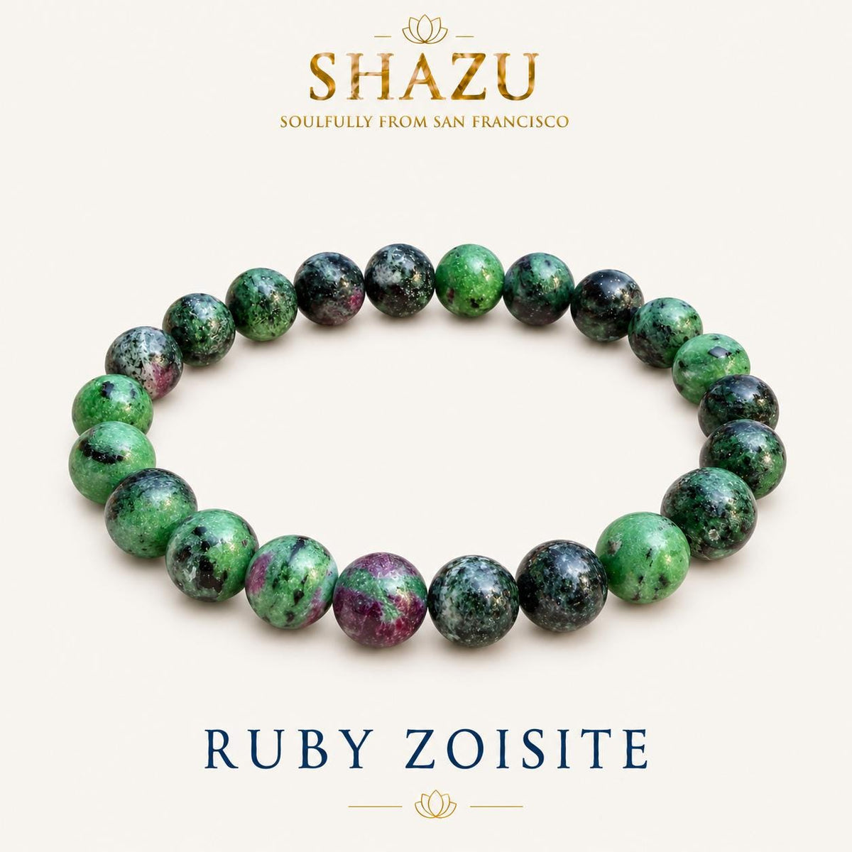 Ruby Zoisite Bracelet — Love & Courage