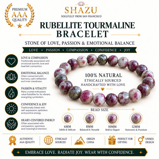 Plum Blossom Tourmaline Bracelet — Love & Compassion