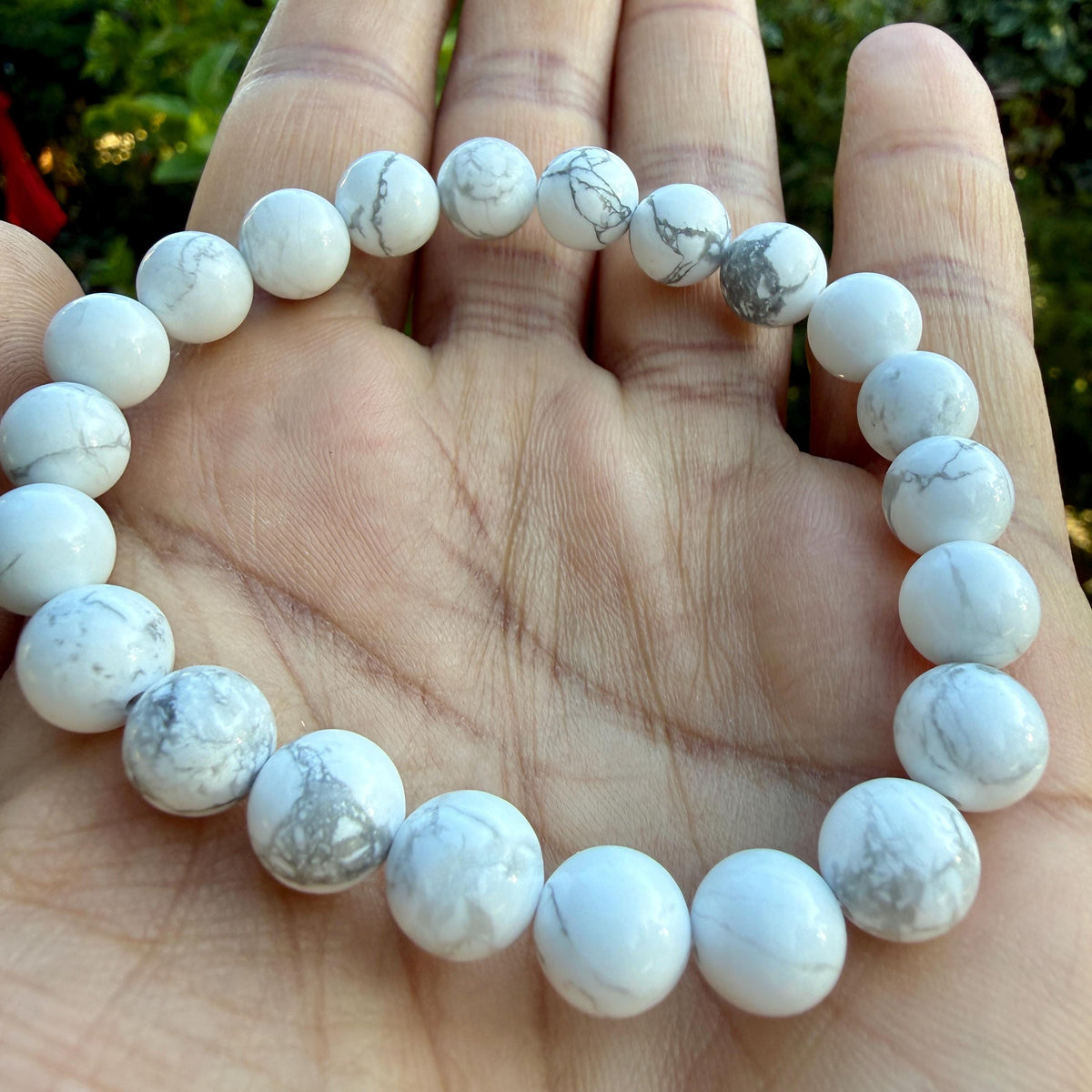 Howlite Round Bead Bracelet — Calm & Patience