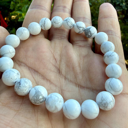 Howlite Round Bead Bracelet — Calm & Patience