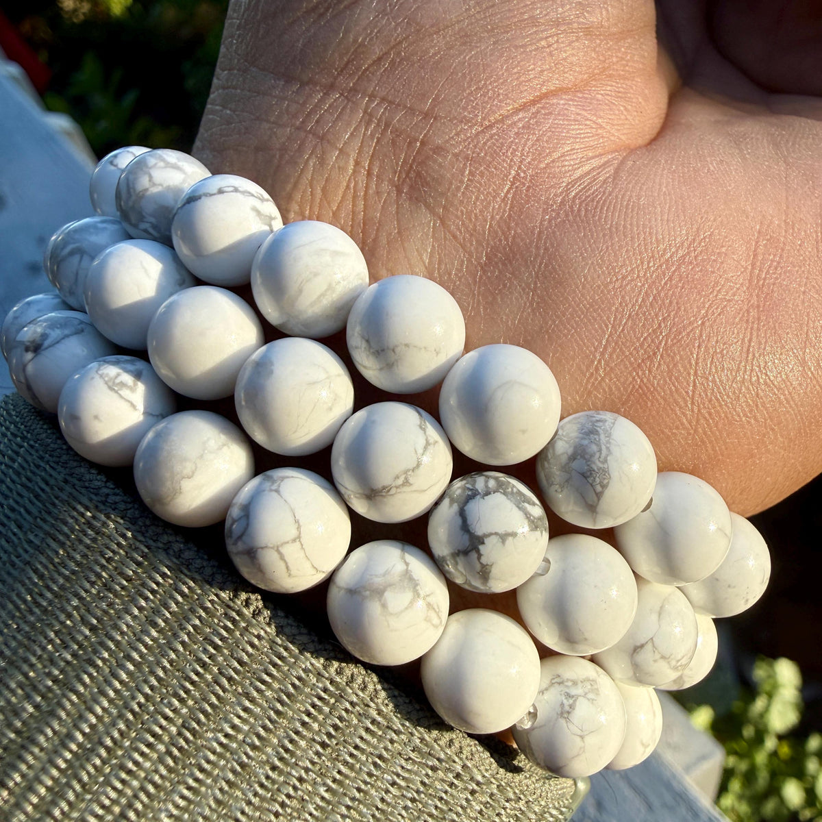 Howlite Round Bead Bracelet — Calm & Patience