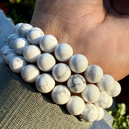 Howlite Round Bead Bracelet — Calm & Patience