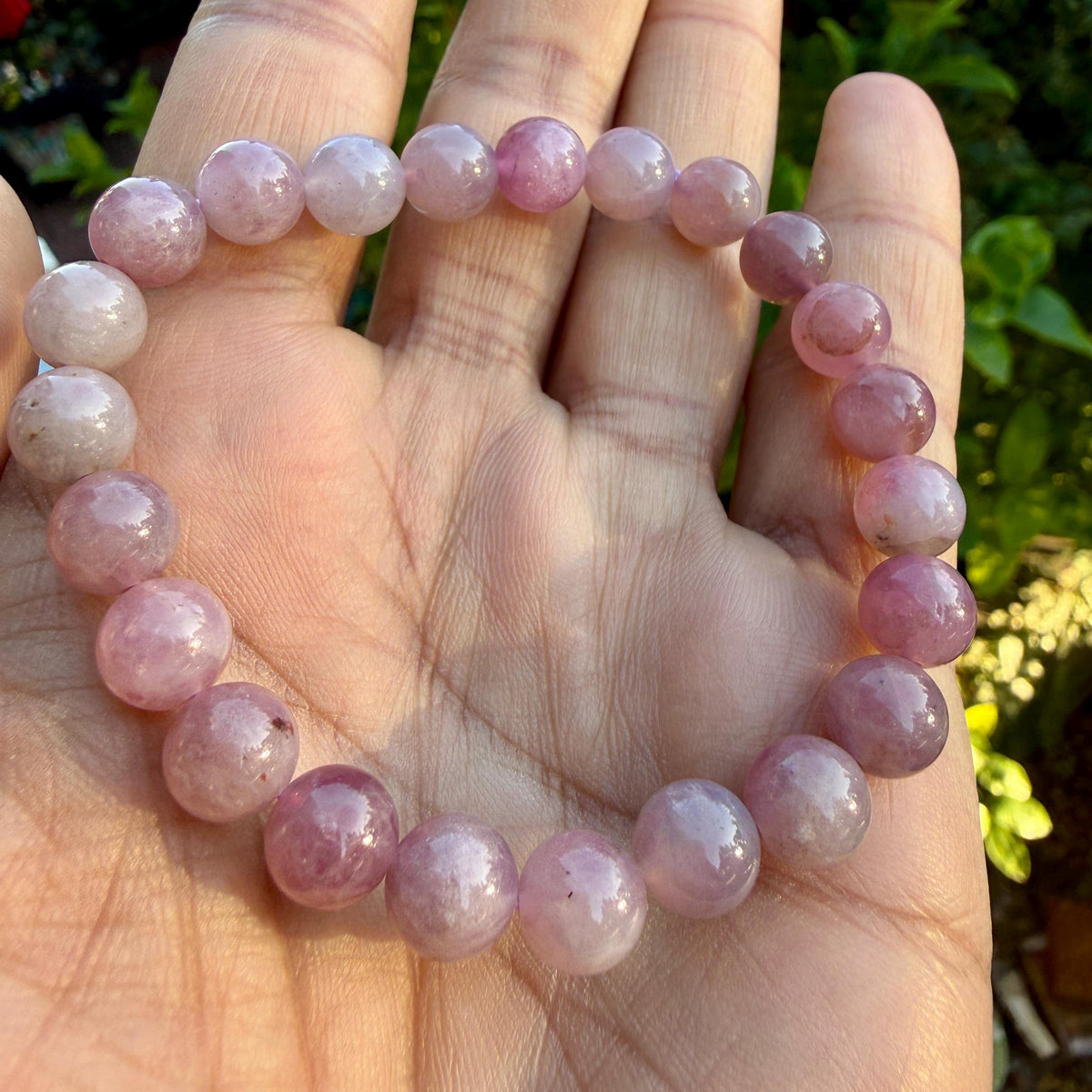 AAA Madagascar Rose Quartz Bracelet – Natural Mauve Rose Quartz Gemstone Jewelry | Lavender Rose Quartz Bracelet