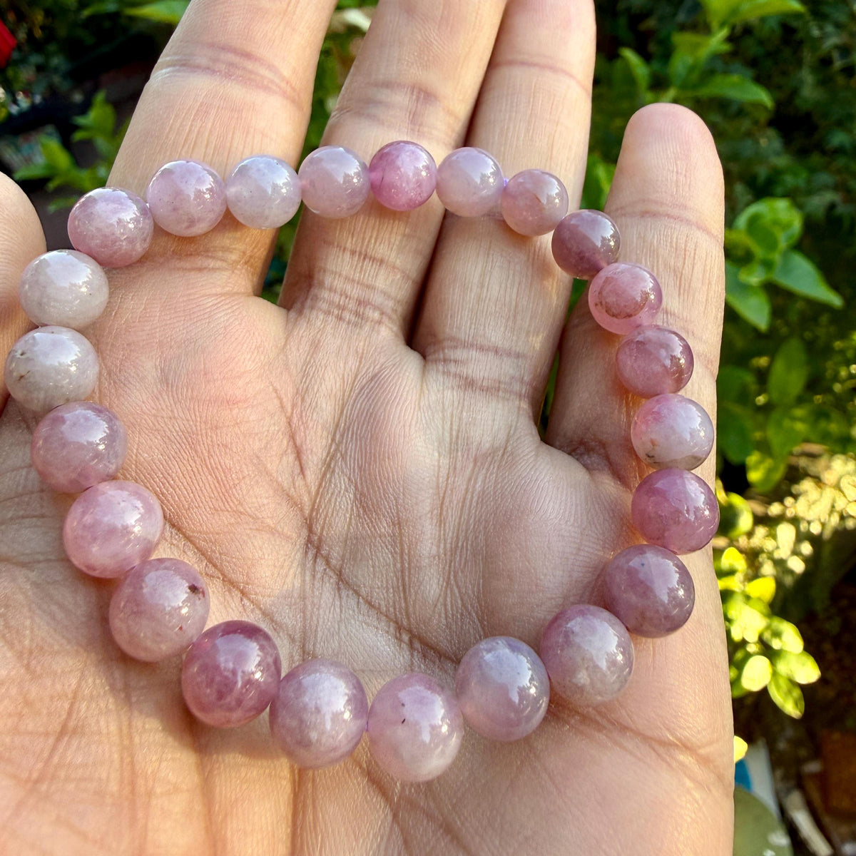 AAA Madagascar Rose Quartz Bracelet – Natural Mauve Rose Quartz Gemstone Jewelry | Lavender Rose Quartz Bracelet