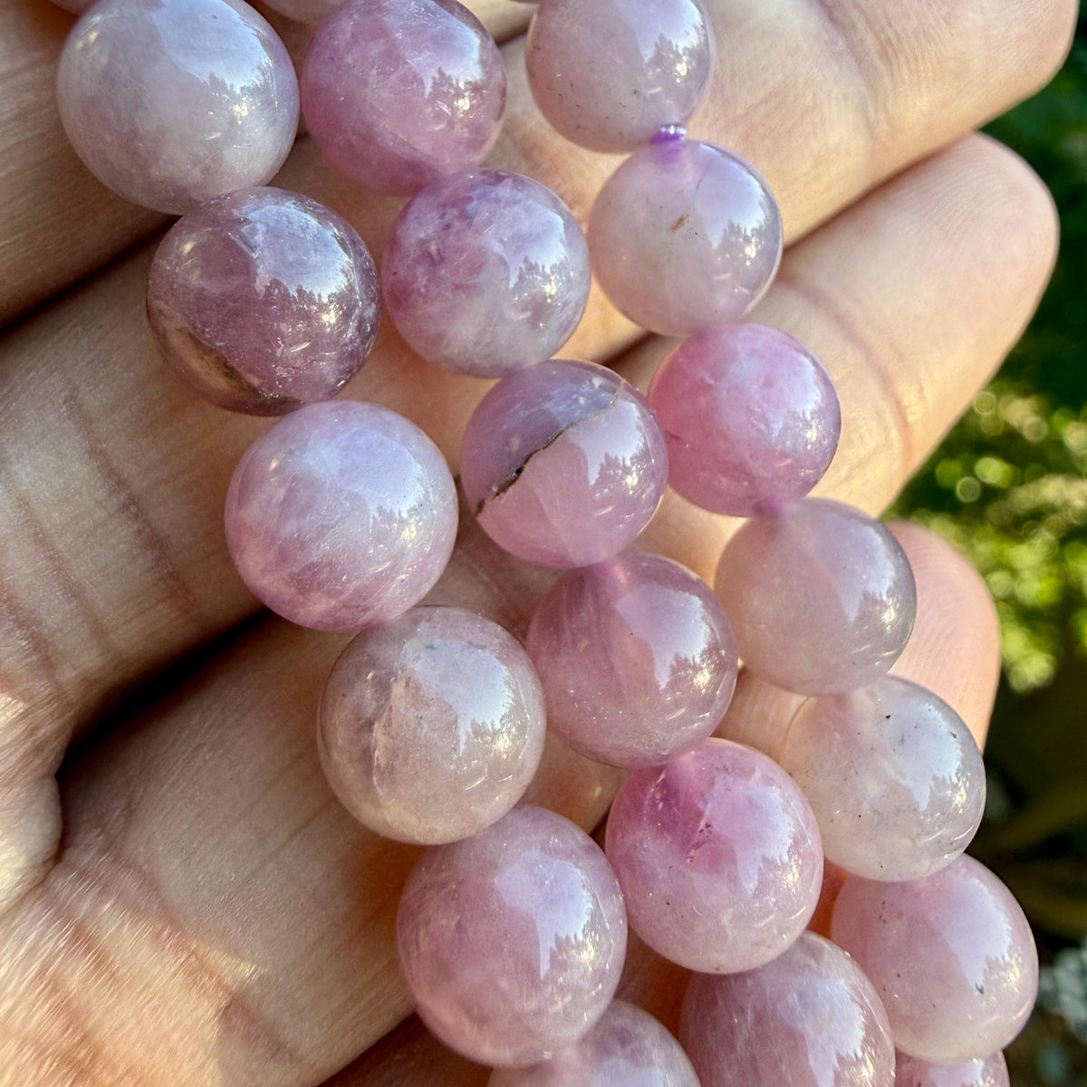 AAA Madagascar Rose Quartz Bracelet – Natural Mauve Rose Quartz Gemstone Jewelry | Lavender Rose Quartz Bracelet