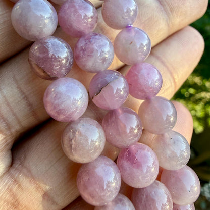 AAA Madagascar Rose Quartz Bracelet – Natural Mauve Rose Quartz Gemstone Jewelry | Lavender Rose Quartz Bracelet