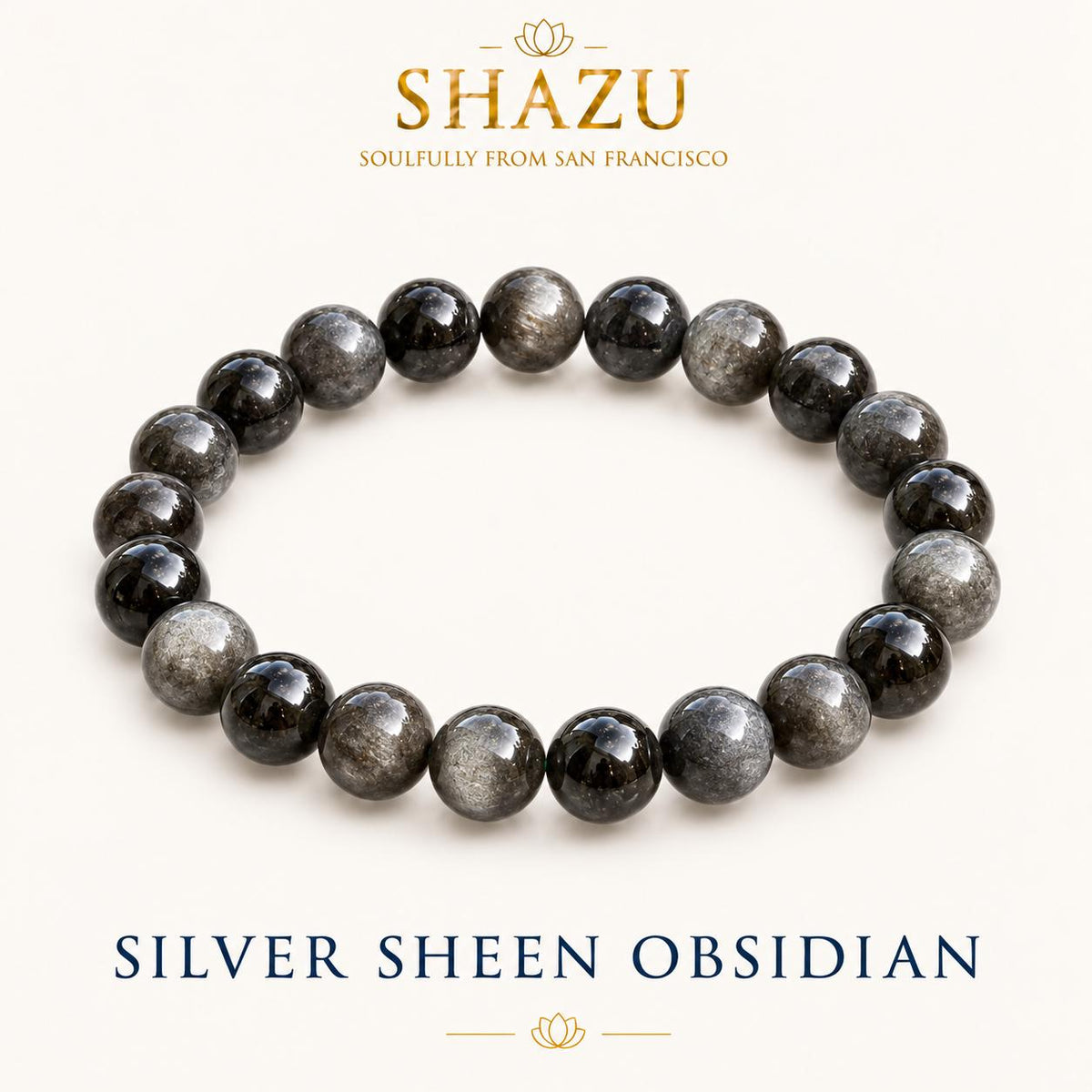 Silver Sheen Obsidian Bracelet — Grounding & Protection